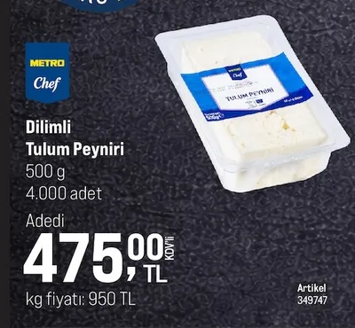 Metro Chef Dilimli Tulum Peyniri 500 G