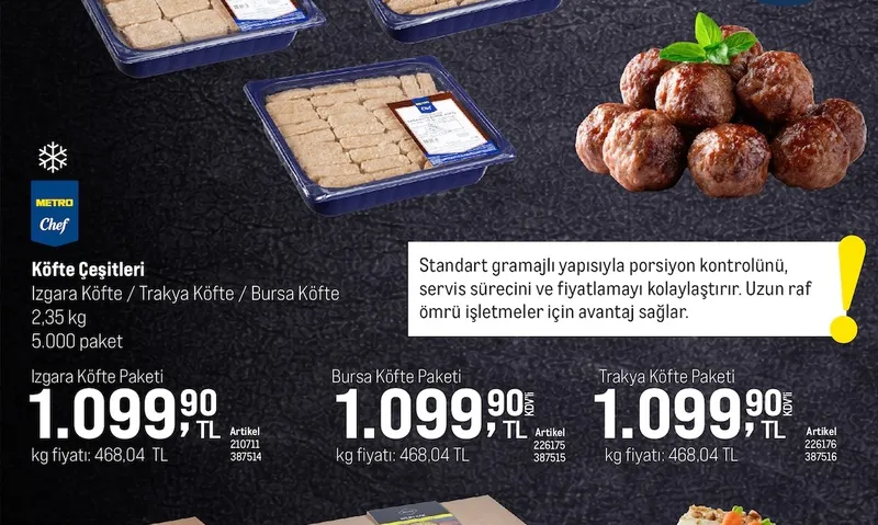 Metro Chef Izgara Köfte 2,35 Kg