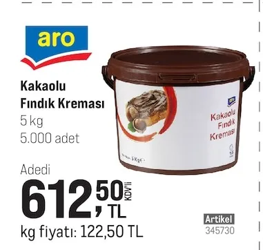 Aro Kakaoğlu Fındık Kreması 5 Kg