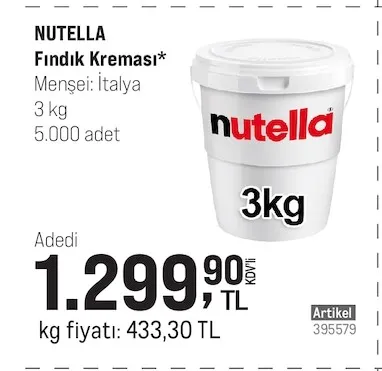 Nutella Fındık Kreması 3 Kg