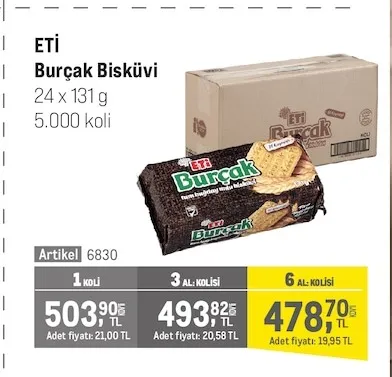 Eti Burçak Bisküvi 24 X 131 G