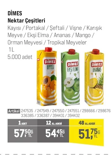 Dimes Nektar Çeşitleri 1L