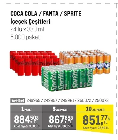 Coca Cola Fanta Sprite Içecek Çeşitleri 24'Lü X 330 Ml