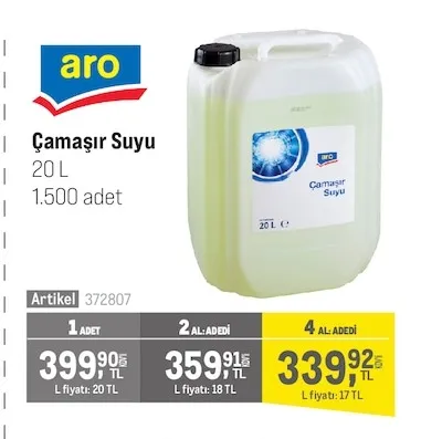 Aro Çamaşır Suyu 20 L
