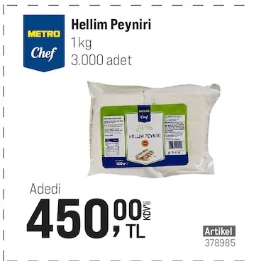 Metro Chef Hellim Peyniri 1 Kg