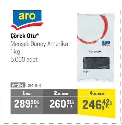 Aro Çörek Otu 1 Kg