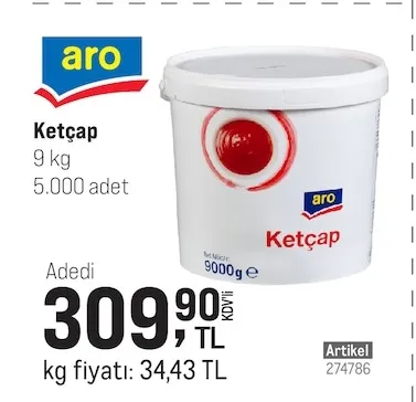 Aro Ketçap 9 Kg