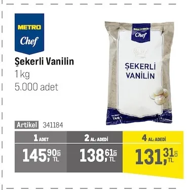 Metro Chef Şekerli Vanilin 1Kg