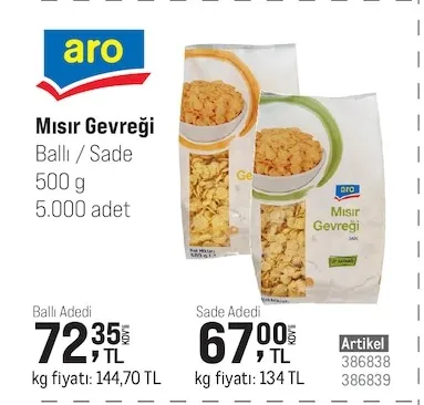 Aro Mısır Gevreği 500 G