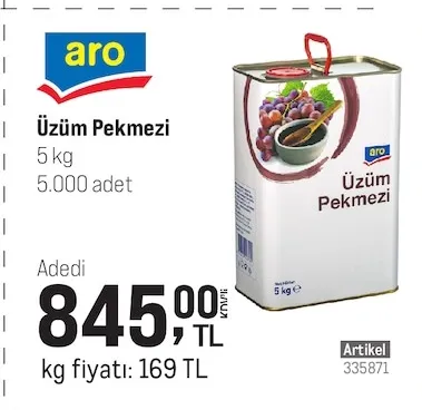 Aro Üzüm Pekmezi 5 Kg