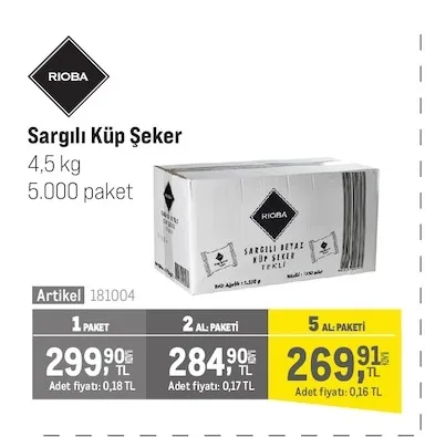 Rioba Sargılı Küp Şeker 4,5 Kg