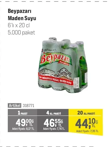 Beypazarı Maden Suyu 6'Lı X 20 Cl
