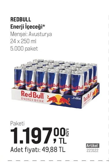 Redbull Enerji Içeceği 24 X 250 Ml