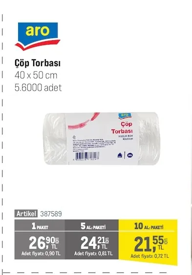 Aro Çöp Torbası 40 X 50 Cm 5.6000 Adet