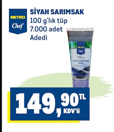 Metro Chef Siyah Sarımsak 100 G'Lık Tüp