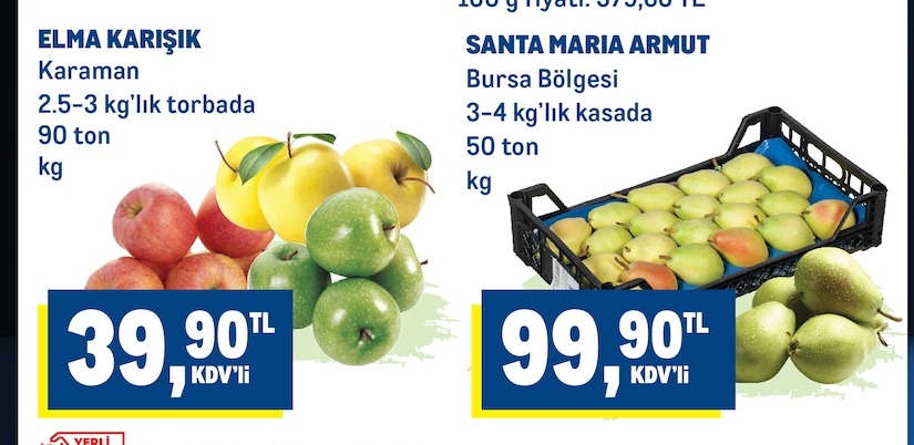 Elma Karışık 2.5-3 Kg'Lık Torbada