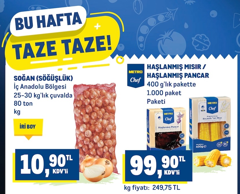 Metro Chef Haşlanmış Mısır / Haşlanmış Pancar 400 G'Lık Pakette