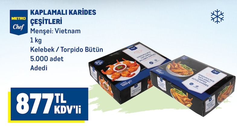 Metro Chef Kaplamalı Karides Çesitleri 1 Kg