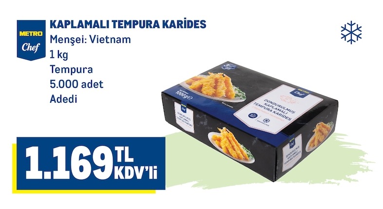Metro Chef Kaplamalı Tempura Karides 1 Kg