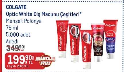 Colgate Optic White Diş Macunu Çeşitleri 75 Ml