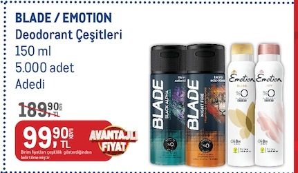 Blade/Emotion Deodorant Çeşitleri