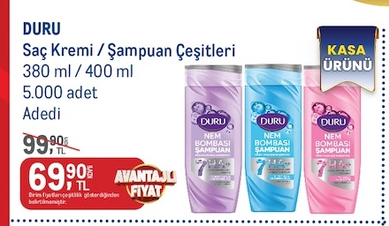 Duru Saç Kremi / Şampuan Çeşitleri 380 Ml / 400 Ml 5.000 Adet