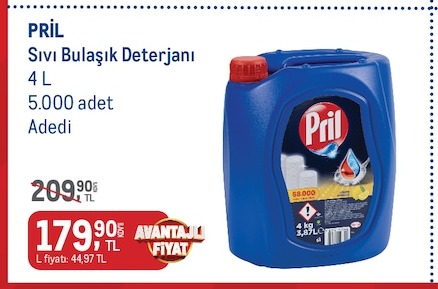 Pril Sıvı Bulaşık Deterjanı 4 L