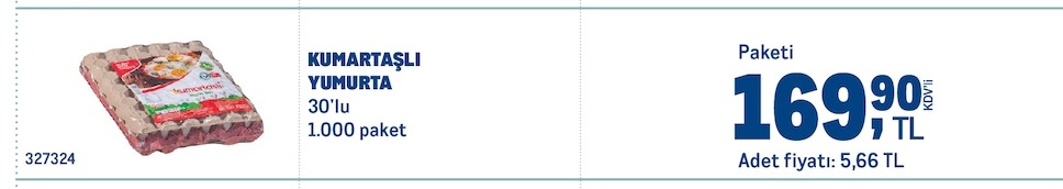 Kumartaşlı Yumurta 30'Lu