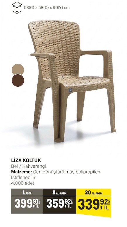 Liza Koltuk Bej / Kahverengi 1 Adet