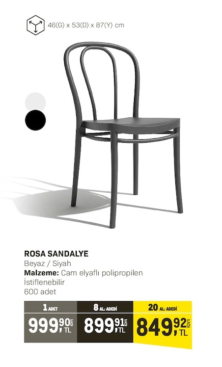 Rosa Sandalye 1 Adet