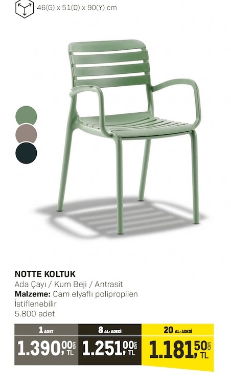 Notte Koltuk 1 Adet