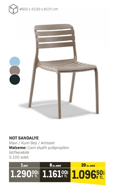 Not Sandalye 1 Adet