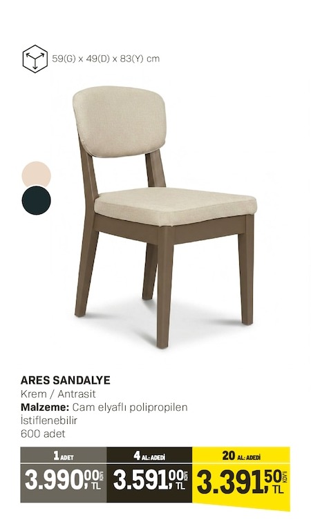 Ares Sandalye 600 Adet