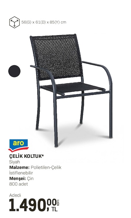 Aro Çelik Koltuk 800 Adet