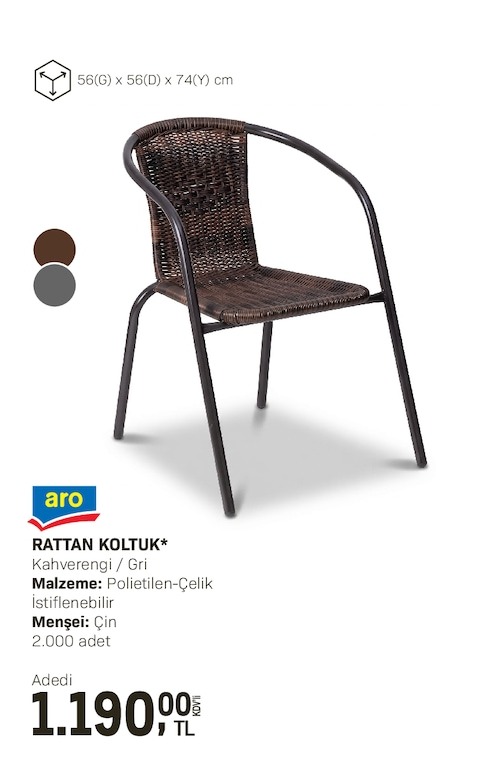 Aro Rattan Koltuk 2000 Adet