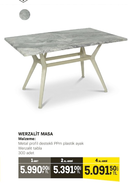 Werzalit Masa 300 Adet