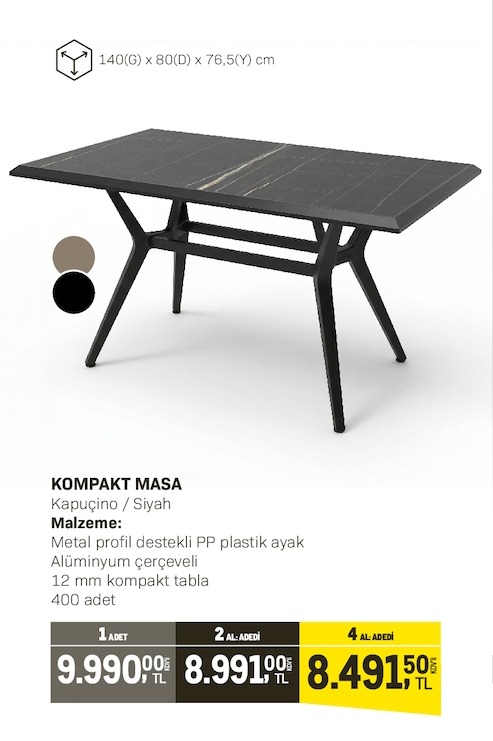 Kompakt Masa 400 Adet