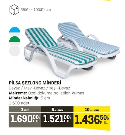 Pilsa Şezlong Minderi 1 Adet