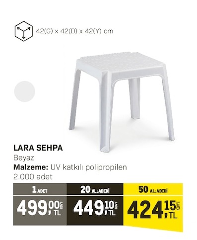 Lara Sehpa Beyaz 1 Adet
