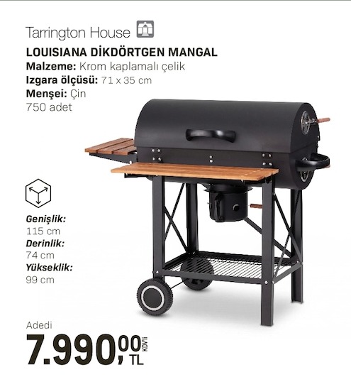 Tarrington House Louisiana Dikdörtgen Mangal 750 Adet