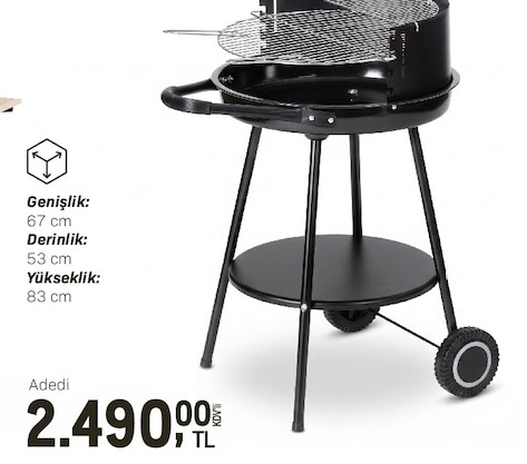 Krom Kaplamalı Çelik Mangal 83Cm