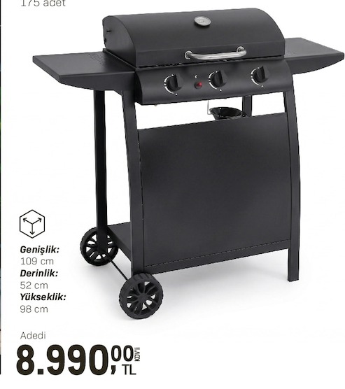 Gazlı Mangal 109X52X98 Cm