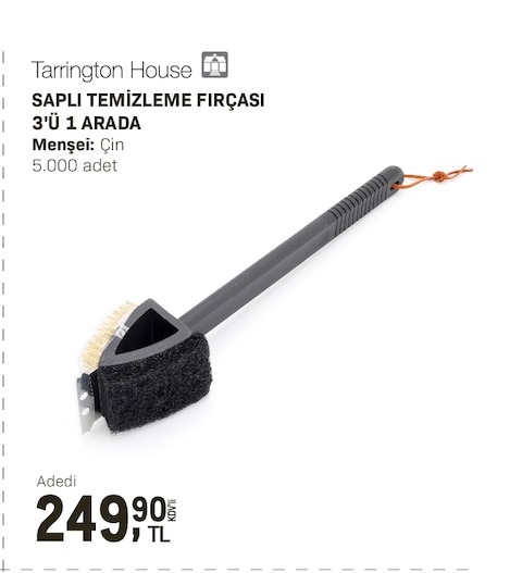 Tarrington House Sapli Temizleme Fircasi 3'Ü 1 Arada