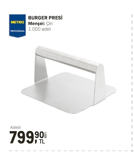 Metro Professional Burger Presi 1.000 Adet