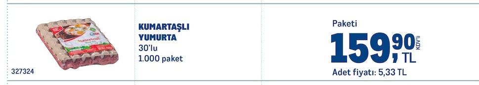 Kumartaşlı Yumurta 30'Lu