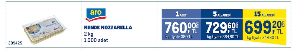 Aro Rende Mozzarella 2 Kg