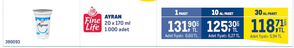 Fine Life Ayran 20 X 170 Ml