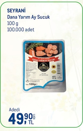Seyrani Dana Yarım Ay Sucuk 100 G