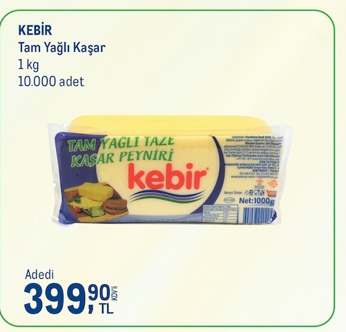 Kebir Tam Yağlı Kaşar Peyniri 1Kg