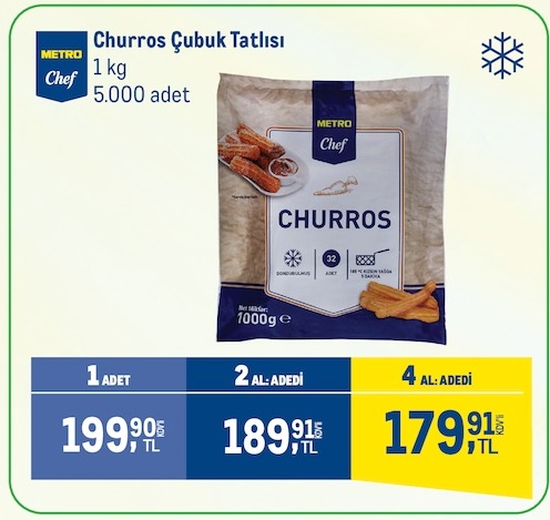 Metro Chef Churros Çubuk Tatlısı 1 Kg